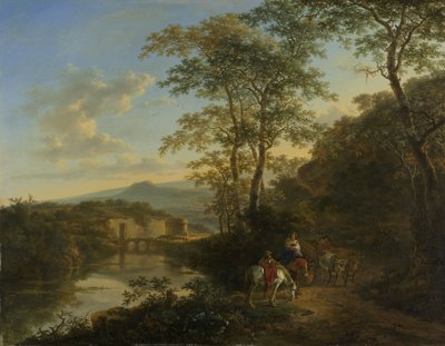 Paesaggio italiano con il Ponte Molle da Jan Dirksz Both